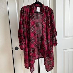 Flannel like long jacket
